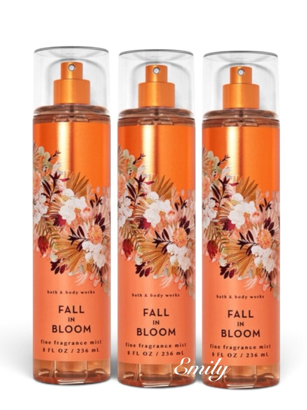 3X Bath & Body Works FALL IN BLOOM Mist Spray 8 fl oz Trio